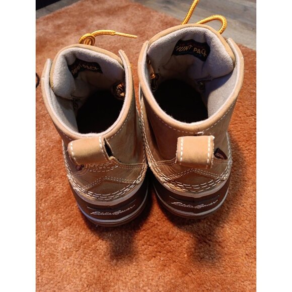 Eddie Bauer Duck Boots Women’s Brown Blue Leather 8" Waterproof US 7M - Picture 4 of 11